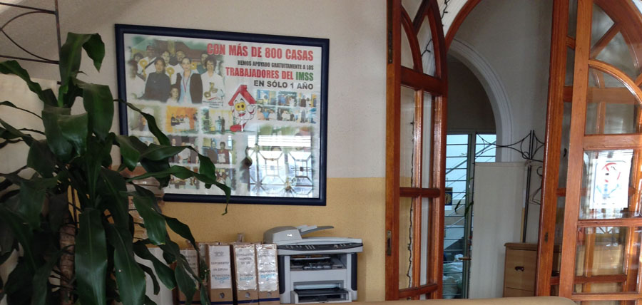 Recepción de las oficinas de Promoción de Vivienda